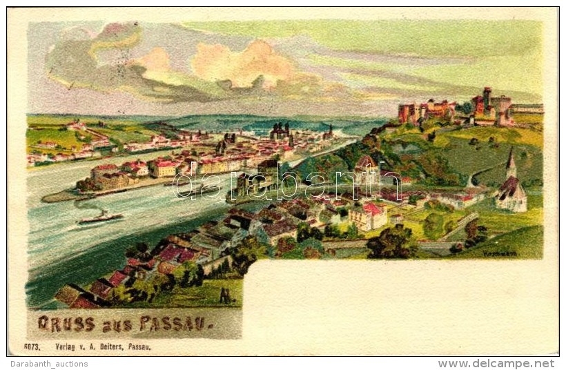 T2/T3 Passau, Verlag Von A. Deiters / View, Litho S: Hirschmann - Zonder Classificatie