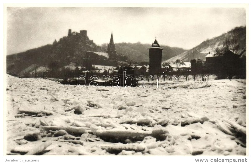 ** T1/T2 Oberwesel, 'Der Zu Eis Erstarrete Rhein Mit Blick Auf Hafen Und Ruine Schönburg, Oberwesel Im... - Zonder Classificatie