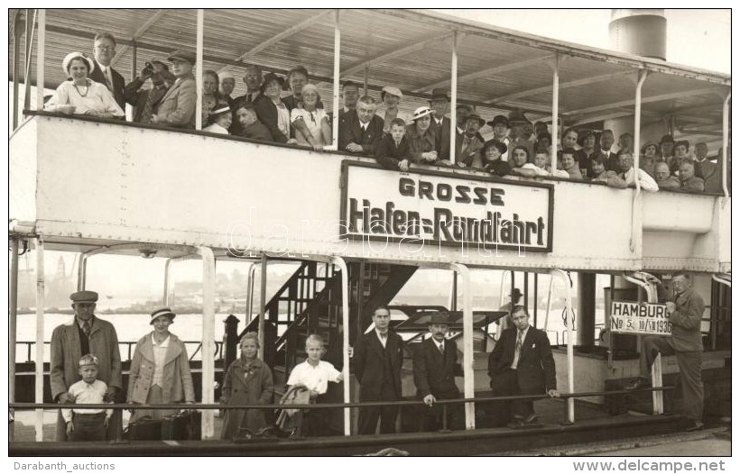 T2 1936 Hamburg, Hafen Rundfahrt / Cruise Ship Passengers, Photo - Zonder Classificatie