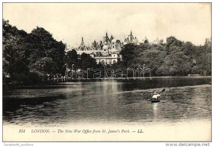 ** T1/T2 London, The New War Office From St. James's Park, Man In Kayak - Zonder Classificatie