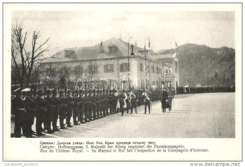 ** T1/T2 Cetinje, Cettigne; Hofburggasse / Castle, Street, Inspection By The King - Zonder Classificatie