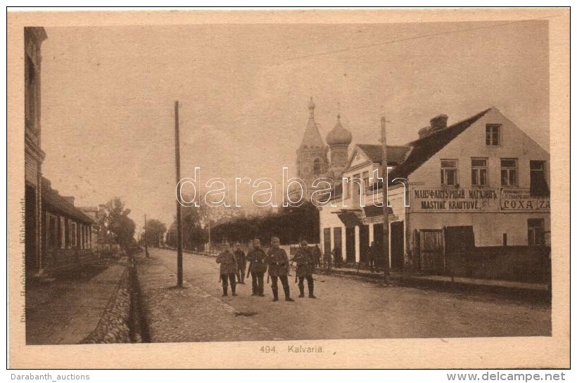 ** T1/T2 Kalvarija, Kalvaria; German Soldiers, WWI; Hofphotograph Kühlewindt - Non Classés