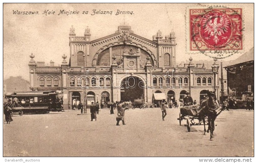 T4 Warsaw, Warszawa; Hale Miejskie Za Zelazna Brama / Town Hall Behind The Iron Gate, Tram TCV Card (b) - Non Classificati