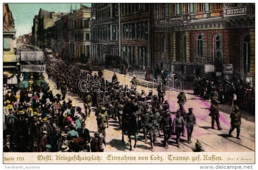 ** T2/T3 Lodz, Oestl. Kriegsschauplatz: Transport Gefangene Russen; Zum Gloria Viktoria Album / Russian POWs - Zonder Classificatie