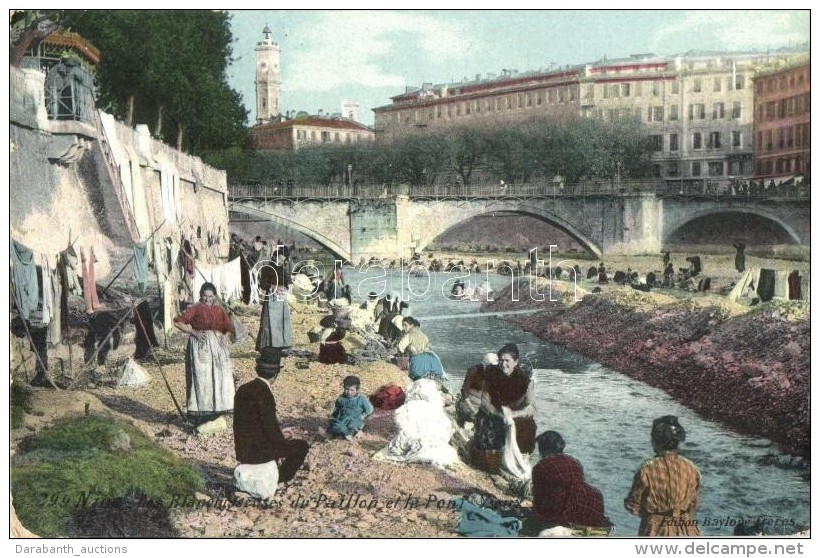 T2/T3 Nice, Les Blanchisseuses Du Paillon, Pont Vieux / Old Bridge, Laundresses Of The Paillon River (EK) - Zonder Classificatie