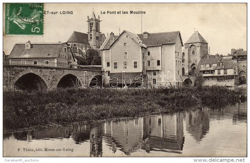 T2 Moret-sur-Loing, Le Pont Et Les Moulins, F. Thion Ed. / Bridge, Mill TCV - Zonder Classificatie