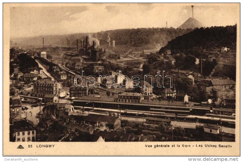 * T2 Longwy, Vue Générale Et La Gare, Les Usines Senelle / General View With Railway Station, Factory... - Zonder Classificatie