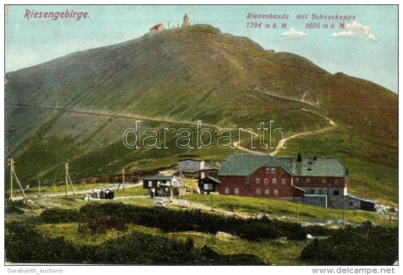 ** T3 Snezka, Schneekoppe; Riesengebirge, Riesenbaude / Rest House  (small Tear) - Non Classificati