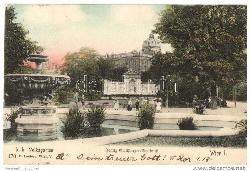 T2 Vienna, Wien I. K.k. Volksgarten, Franz Grillparzer Denkmal / City Park, Statue - Ohne Zuordnung