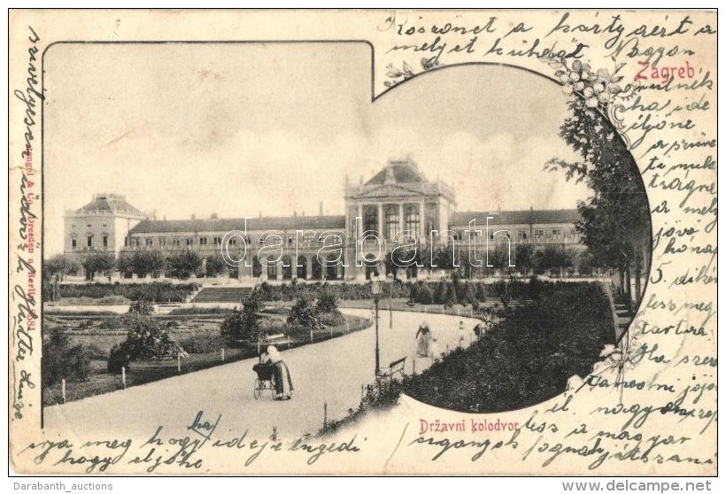 T4 Zagreb, Drzavni Kolodvor, Stengel &amp; Co. / Railway Station, Floral, Art Nouveau (b) - Non Classificati