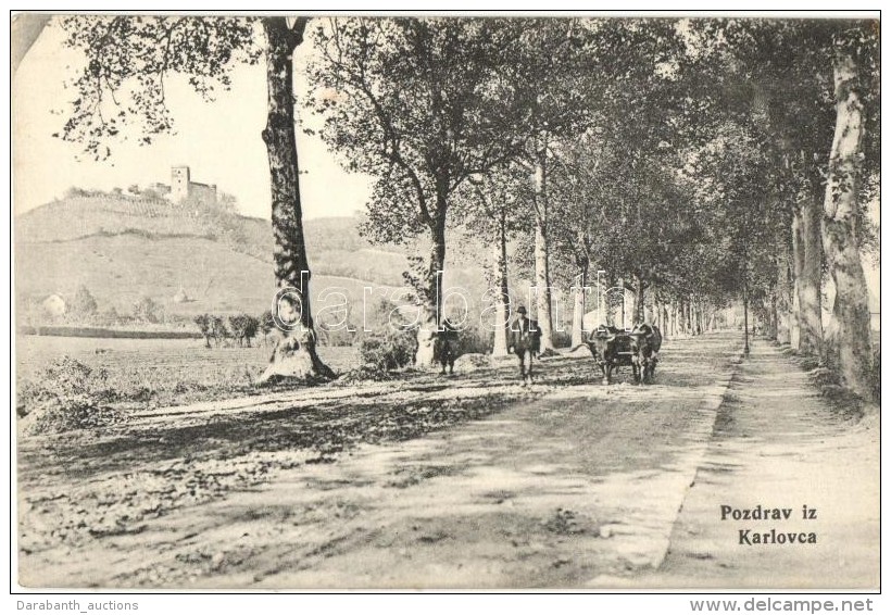 ** T1 Károlyváros, Karlovac; Sétány A Régi Várral / Promenade With Old... - Zonder Classificatie