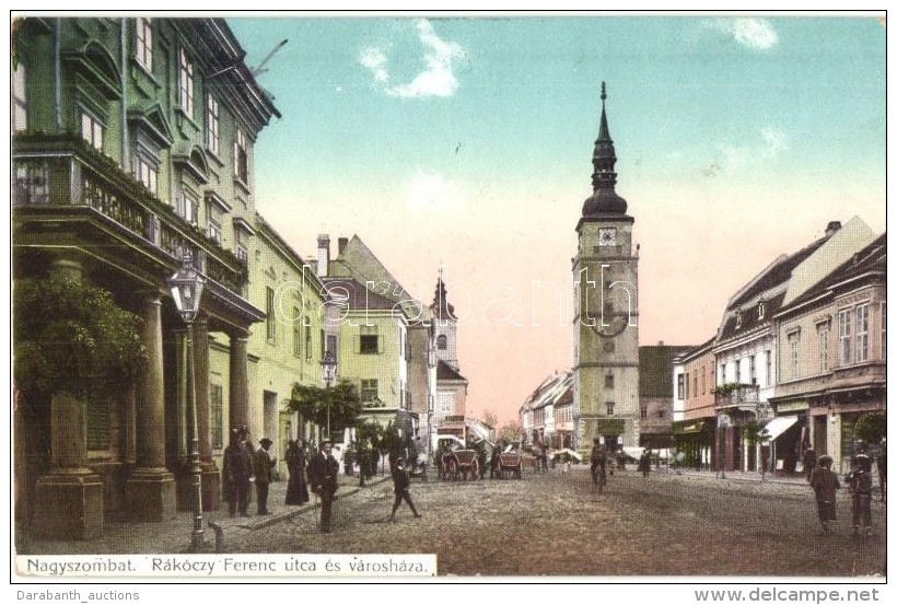 * T2 Nagyszombat, Trnava; Rákóczi Ferenc Utca, Városháza / Street, Town Hall - Non Classificati