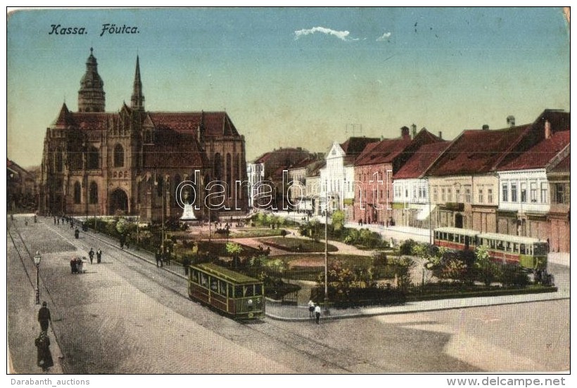 T2/T3 Kassa, Kosice; FÅ‘ Utca, Villamosok / Main Street, Trams (EK) - Zonder Classificatie