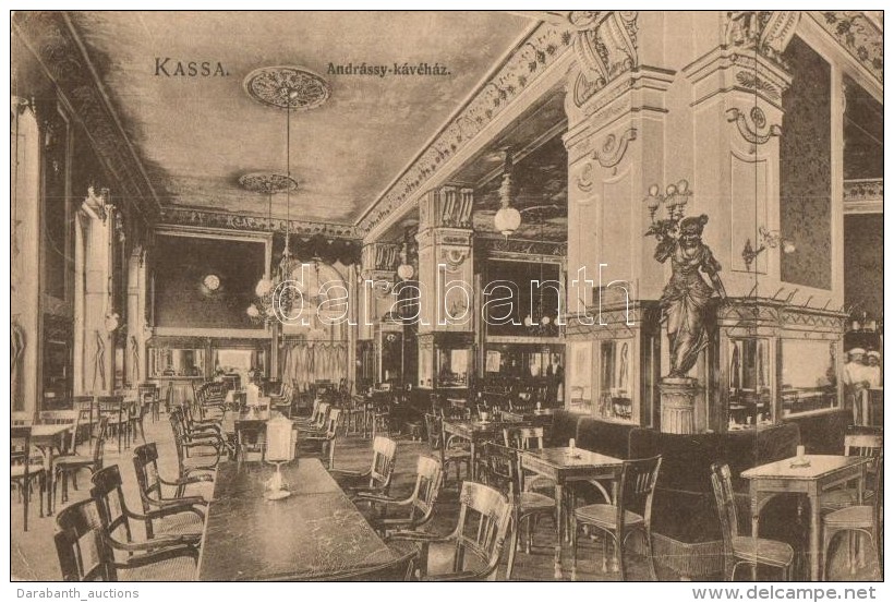 * T2/T3 Kassa, Kosice; Andrássy Kávéház, BelsÅ‘, Kiadja Divald K. Fia / Cafe Interior... - Non Classificati