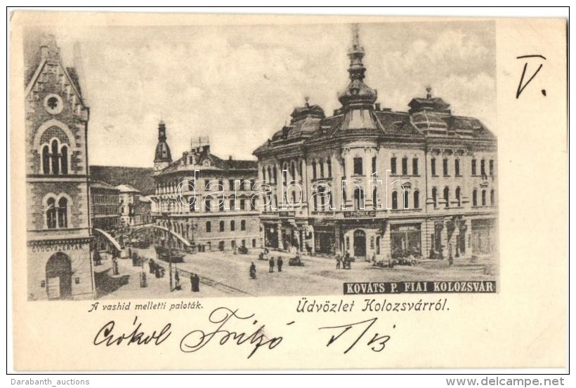 T2 1899 Kolozsvár, Cluj; Vashíd Melletti Paloták, Kiadja Kováts P. Fiai / Palaces - Zonder Classificatie