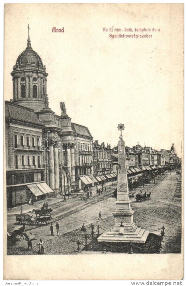 T1/T2 Arad, Oradea, Katolikus Templom és Szentháromság-szobor / Church, Statue - Zonder Classificatie