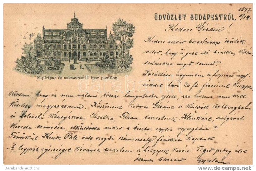 * T2/T3 1897 Budapest XIV. Papíripar és Sokszorosító Ipar Pavilonja, Ezredéves... - Non Classificati