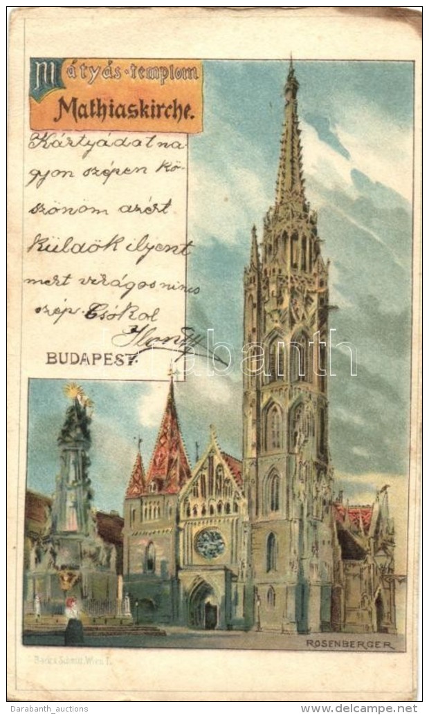 T3 1899 Budapest I. Mátyás Templom Litho S: Rosenberger (EB) - Zonder Classificatie