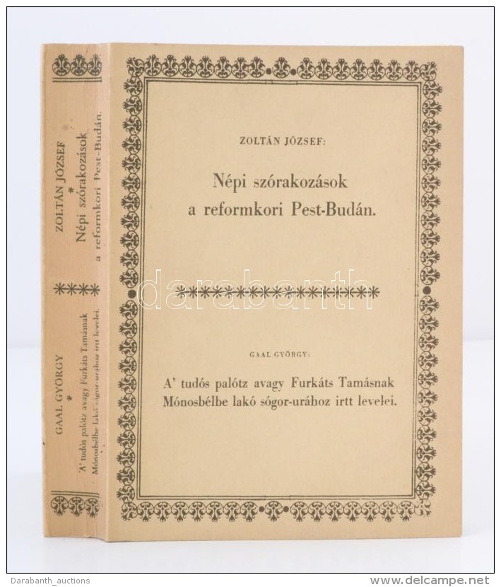 Zoltán József: Népi Szórakozások A Reformkori Pest-Budán. (Az 1959-ben... - Zonder Classificatie