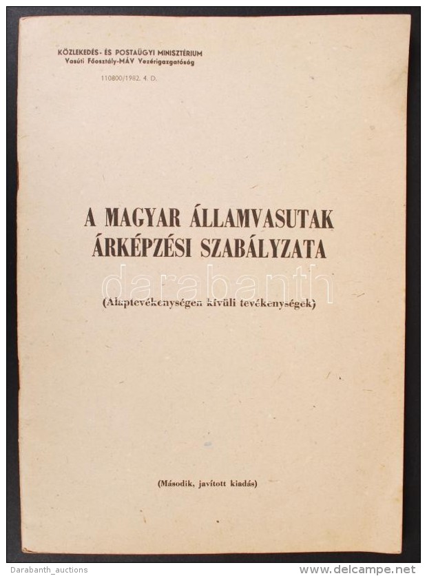 1982 A Magyar Államvasutak árképzési Szabályzata 50p. - Zonder Classificatie