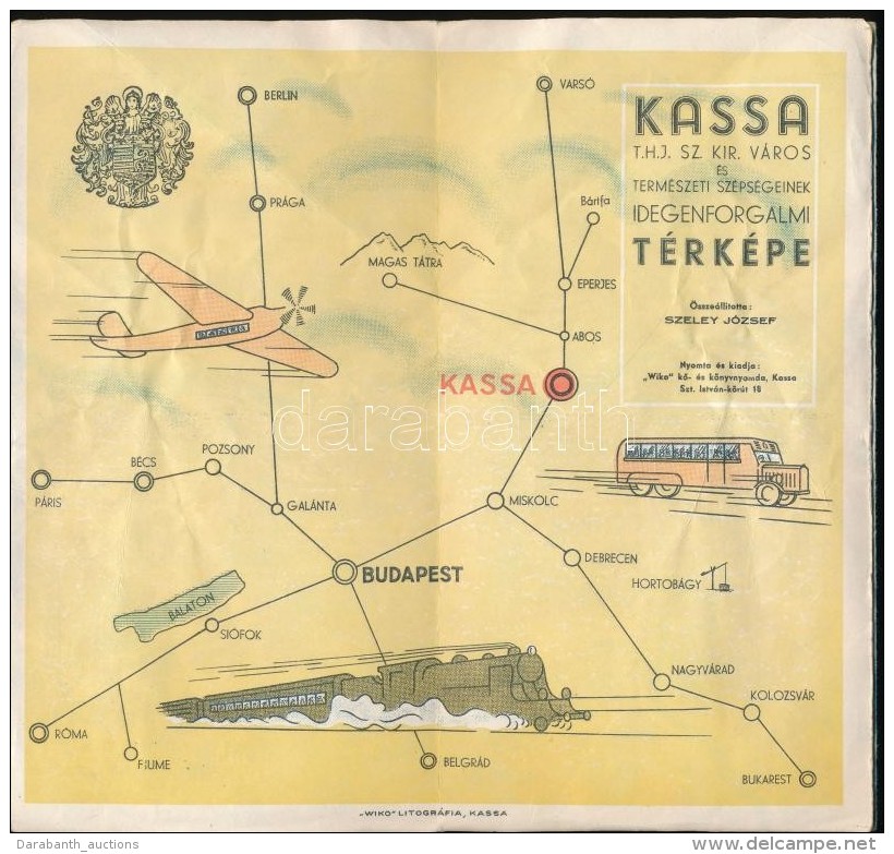 Cca 1940 Kassa Thj, Sz. Kir. Város és Természeti Szépségeinek Idegenforgalmi... - Zonder Classificatie