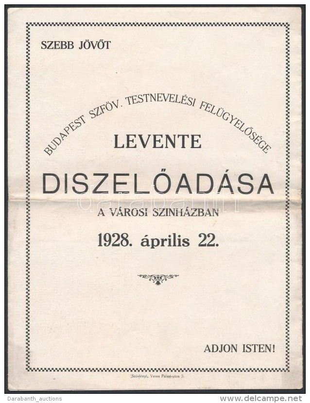 1928 Újpest. Meghívó A Levente Intézményt Bemutató... - Ohne Zuordnung