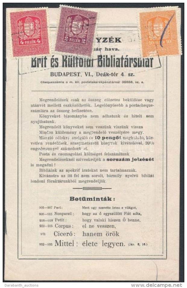 1926 A Brit és Külföldi Bibliatársulat Aktuális Havi árjegyzéke 16 F... - Zonder Classificatie