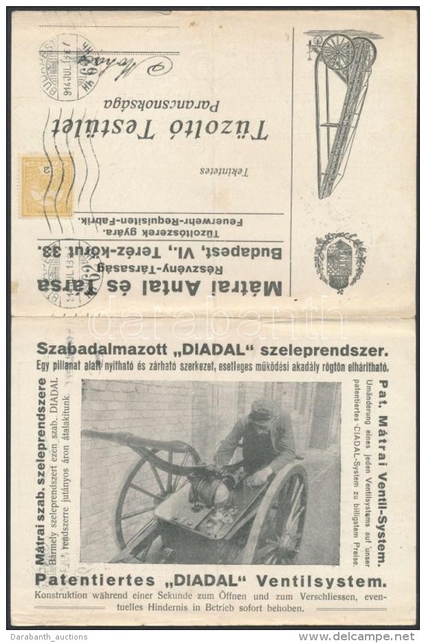 1914 Diadal TÅ±zoltó Szeleprendszer Mátrai Antal Budapesti... - Zonder Classificatie