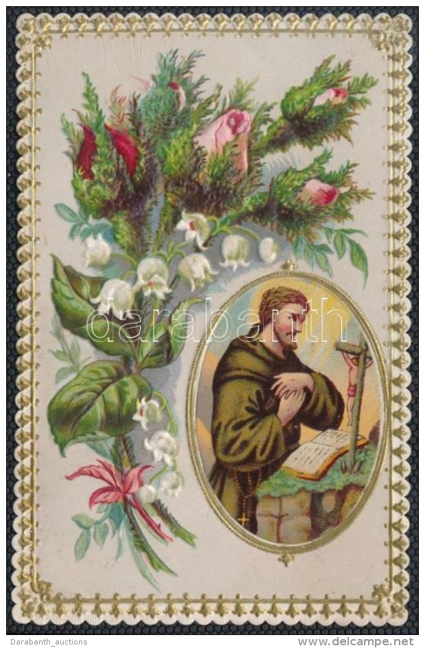 Cca 1900 Assisi Szent Ferencet ábrázoló Litho Szentkép - Zonder Classificatie