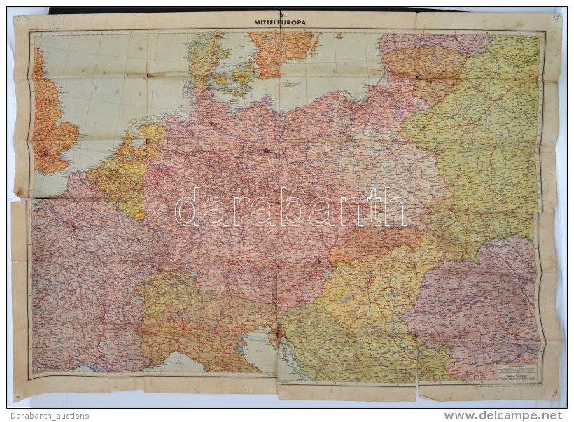 Cca 1938 Westermanns Generalkarten No. 75.: Mitteleuropa, 1:2000000, Verlag Georg Westermann, A Hajtások... - Andere & Zonder Classificatie