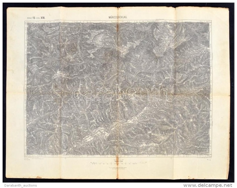 Cca 1895 Mürzzuschlag, 1:75000, K.u.k. Militär-geographisches Institut, A Hajtások Mentén... - Andere & Zonder Classificatie