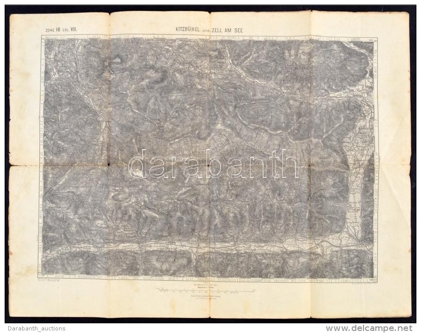 Cca 1894 Kitzbühel Und Zell Am See, 1:75000, K.u.k. Militär-geographisches Institut, 47,5&times;62 Cm - Altri & Non Classificati