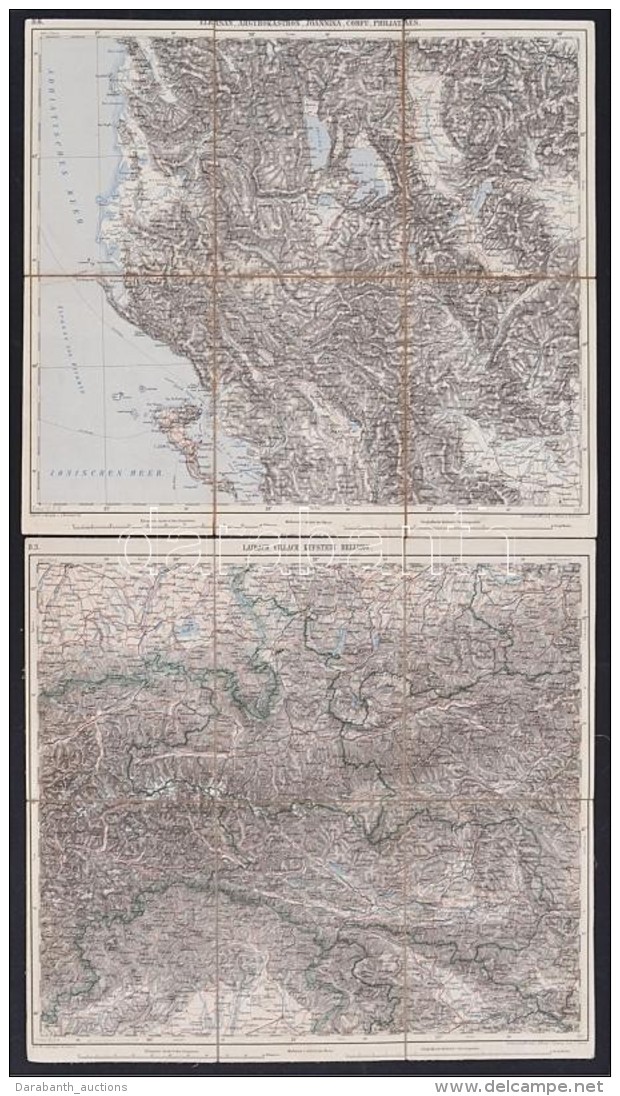 Cca 1890 2 érdekes Térkép: Laibach. Villach, Valamint Korfu és A Balkán... - Andere & Zonder Classificatie