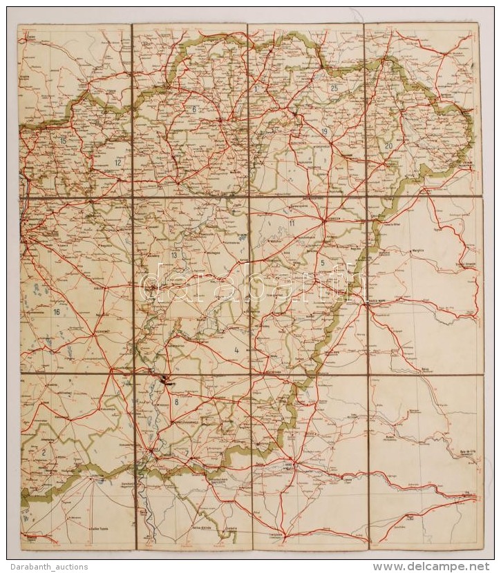 Cca 1940 Kelet-Magyarország Vászonra Kasírozott Térkép 50x60 Cm - Andere & Zonder Classificatie