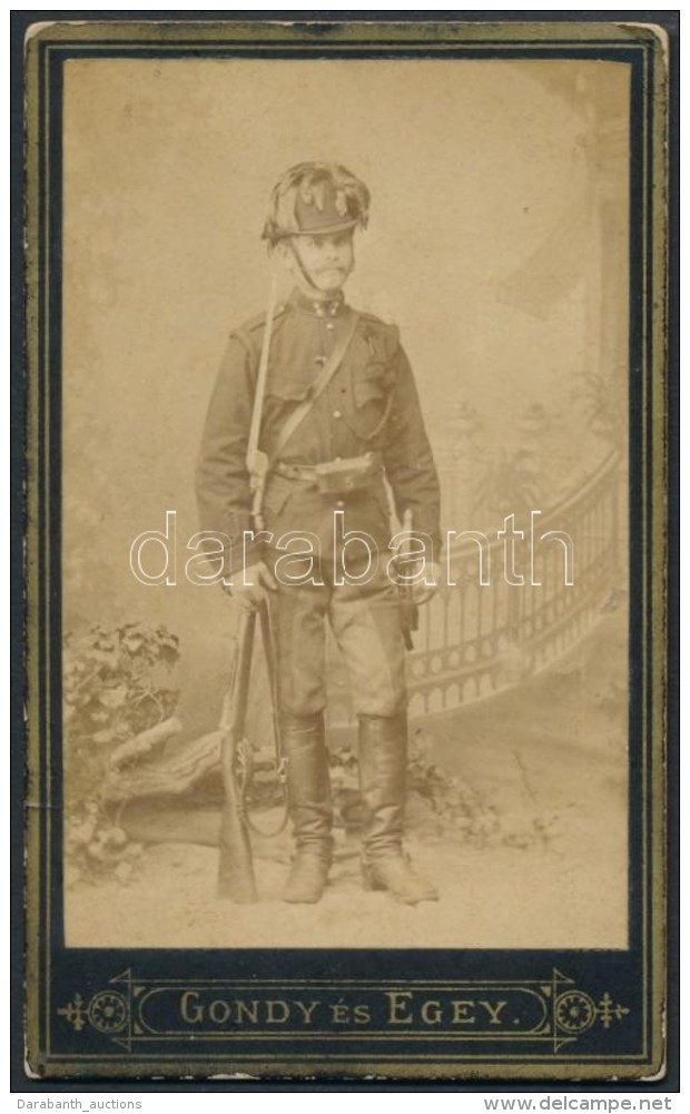 Cca 1880 Tábori CsendÅ‘r Fotója. Gondy és Egely MÅ±termébÅ‘l / Military Gendarm Photo... - Andere & Zonder Classificatie