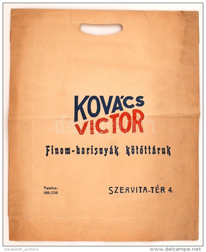 Cca 1930 Bp., V. Kovács Victor Ruhaáru Reklámgrafikával Díszített... - Reclame