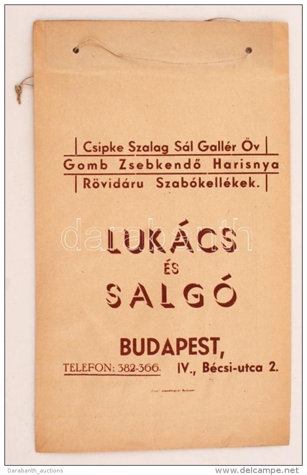 Cca 1940 Bp. V. Lukács és Salgó Rövídáru Reklámgrafikával... - Reclame