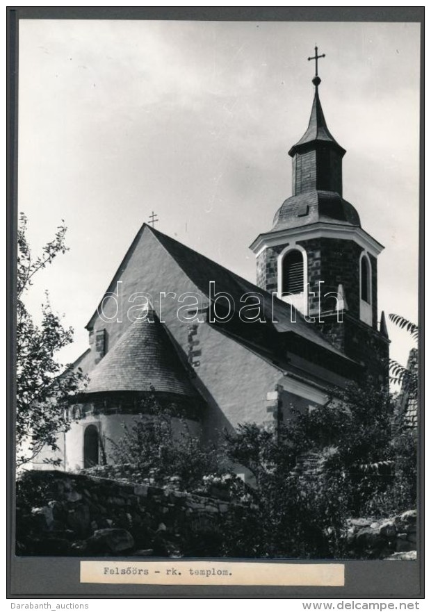 FelsÅ‘örs, Római Katolikus Templom, Feliratozott, Kartonra Ragasztott Fotó, 22x16 Cm - Andere & Zonder Classificatie