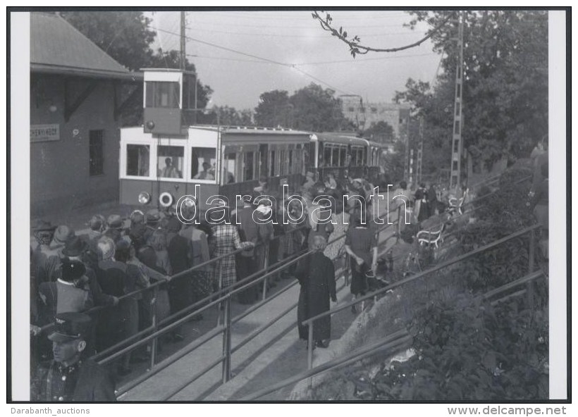 Cca 1930 FogaskerekÅ± A Széchenyi-hegyi állomáson, Korabeli Vintage Negatívról... - Altri & Non Classificati