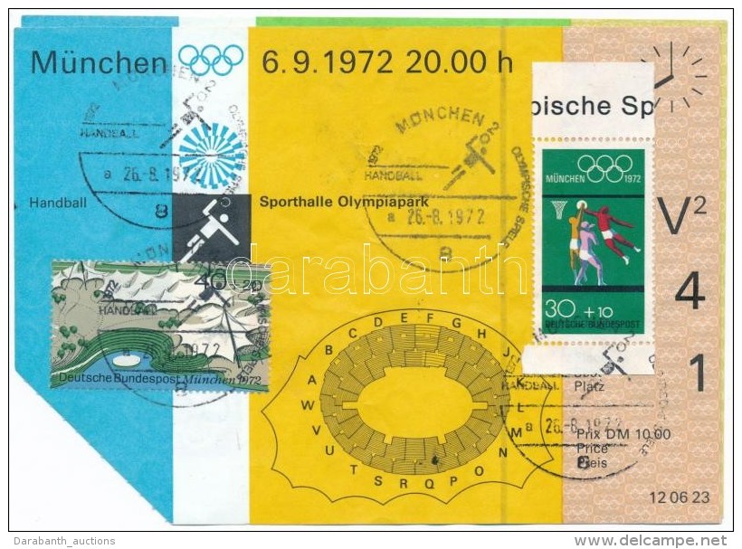 1972 BelépÅ‘ A Müncheni Olimpiára. Alkalmi Bélyegzésekkel / Ticket For The... - Non Classificati