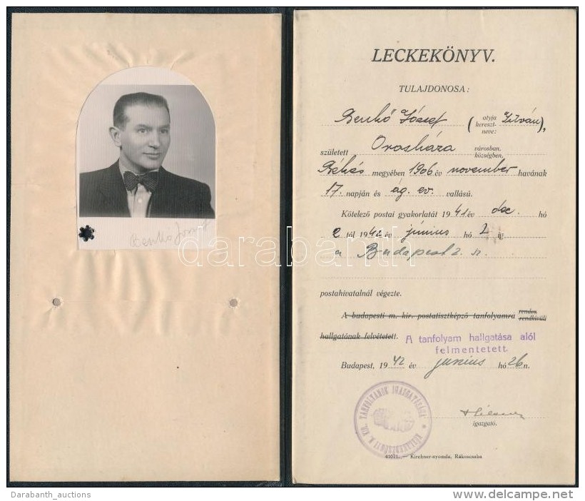 1942 Postatiszti Tanfolyam Leckekönyve - Non Classificati