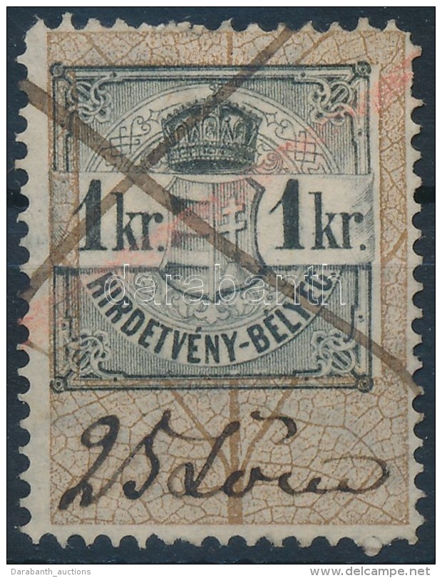 1kr Hirdetménybélyeg 1873 évi Vízjellel (48.000) - Non Classificati