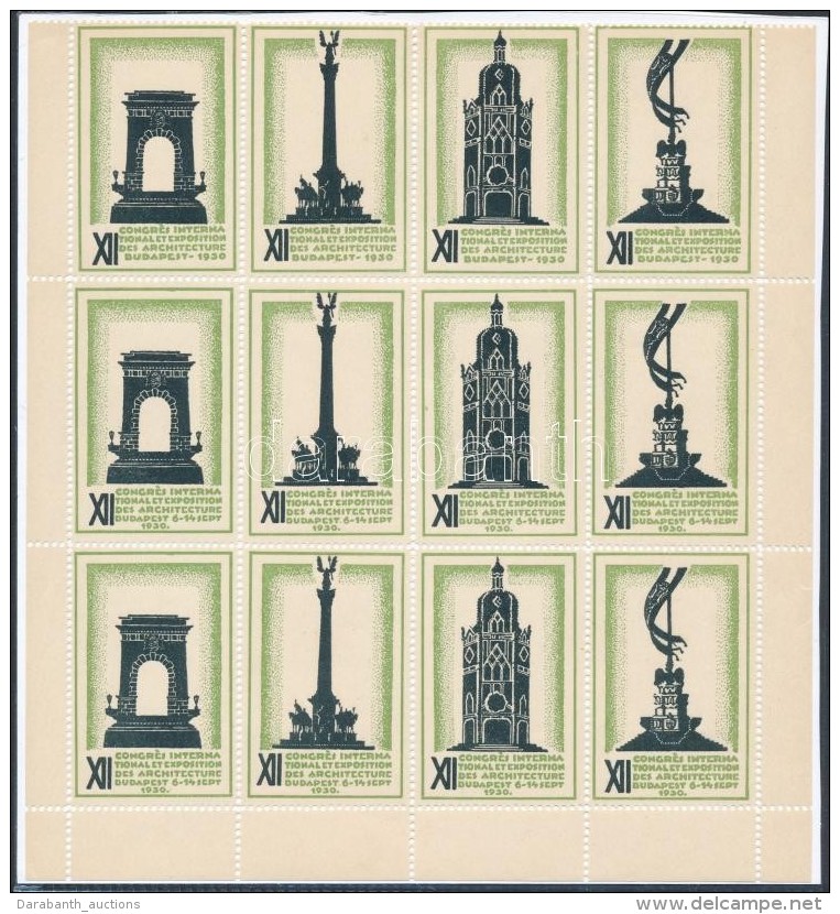 ** 1930 Nemzetközi Építészeti Kongresszus 12 Db-os ívdarab - Zonder Classificatie