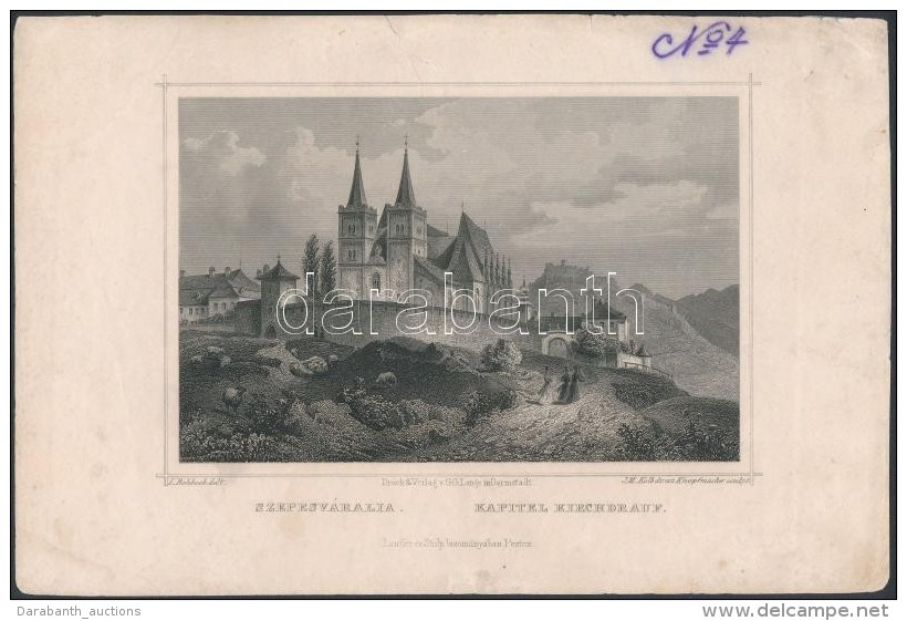 Cca 1840 Ludwig Rohbock (1820-1883): Szepesváralja Acélmetszet / Kirchdrauf Steel-engraving Page... - Stampe & Incisioni