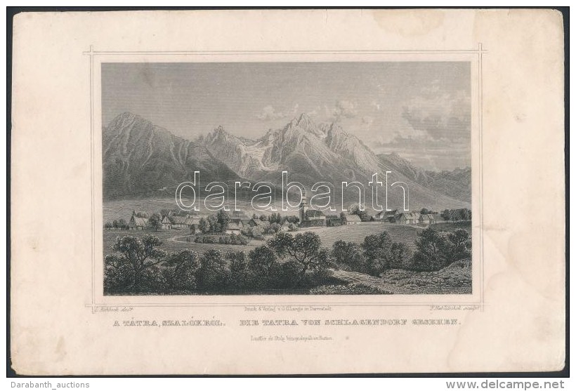 Cca 1840 Ludwig Rohbock (1820-1883): A Tátra Szalókról Acélmetszet / Tatra... - Prenten & Gravure