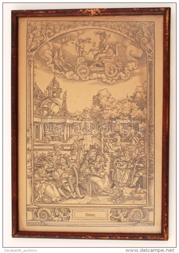 Cca 1820 Georg Pencz (ca.1500-1550) Vénusz Gyermekei. Rotációs Fametszet, Papír,... - Stampe & Incisioni