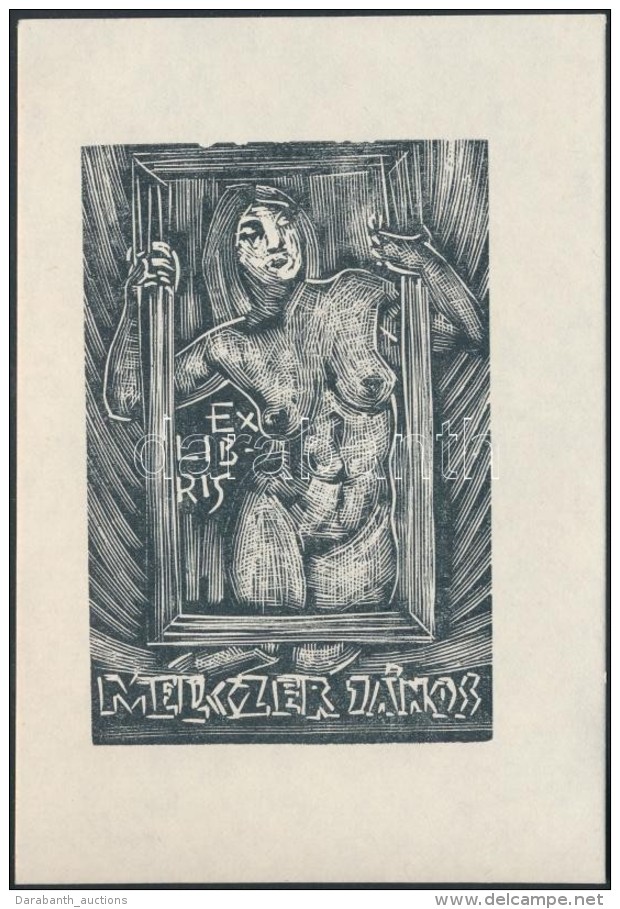 Jelzés Nélkül: Erotikus Ex Libris. Klisé, Papír, 9&times;6 Cm - Altri & Non Classificati