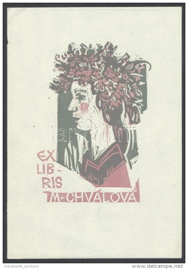 Prof. Jaroslav Vodrázka (?-?) : Ex Libris, Linómetszet, Papír, 10x7cm - Altri & Non Classificati