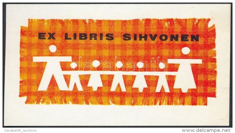 Helmerita Honkanen: Ex Libris Sihvonen. Klisé, Papír, Jelzés Nélkül, 5x9 Cm - Andere & Zonder Classificatie