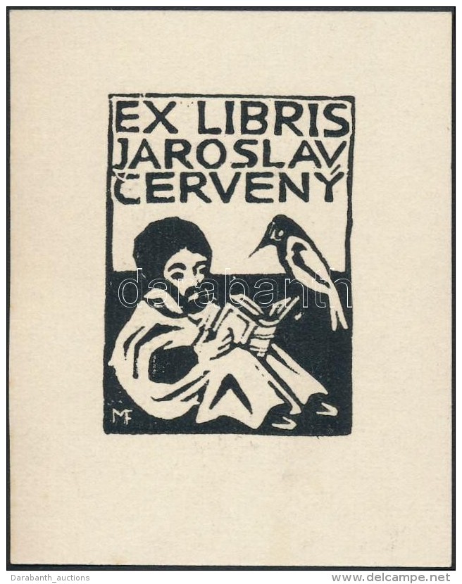 Michael Florian (1911 -1984): Ex Libris Jaroslav Cerveny. Fametszet, Papír, Jelzett A Dúcon,... - Altri & Non Classificati